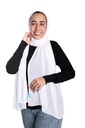 [SHIF-33387] ايشارب شيفون كرينكل ساده Piano (ابيض)