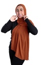 [SHIF-39192] ايشارب شيفون كريب سادة عريض Jamila (برتقالى غامق)