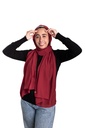 [SHIF-13348] ايشارب شيفون كرينكل ساده Piano (احمر غامق1)