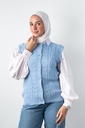 [Wool vest-2XL-Light blue] ڤيست صوف YANDA (لبني, 2XL)