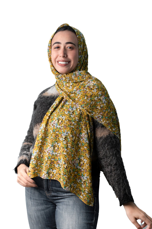 PIANO Floral chiffon scarf