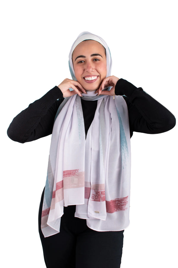 PIANO Floral chiffon scarf