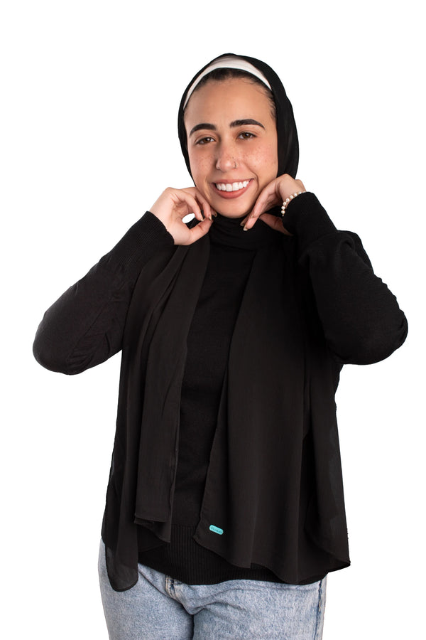 Plain crinkle chiffon scarf (Piano)