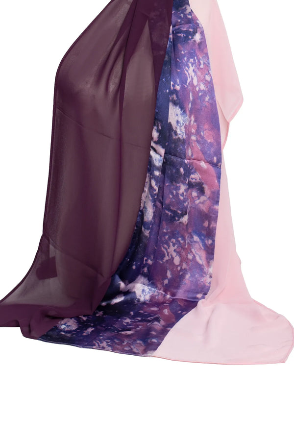 Plain Mixed Chiffon-Silk Scarf - Dimah