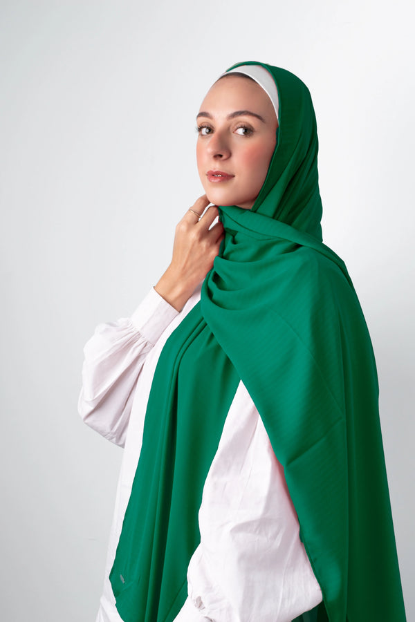 Plain chiffon scarf, piano zigzag pattern