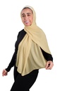 [SHIF-38482] ايشارب شيفون كريب سادة عريض Jamila (بيج أصفر)