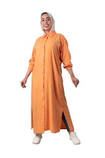 [Dress shirt-L-Orange] دريس شيرت YANDA (اورانج, L)
