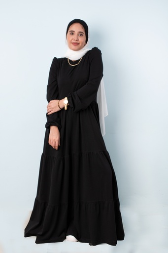 [Dress -3XL -black] فستان قطن YANDA (اسود, 3XL)