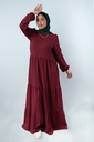 [Dress -2XL-burgundy] فستان قطن YANDA (نبيتى, 2XL)