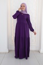 [Dress- 2XL- Purple] فستان قطن YANDA (بنفسجى, 2XL)