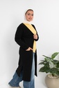 [Cardigan-black-2XL] كاردجان قطن YANDA (اسود, 2XL)