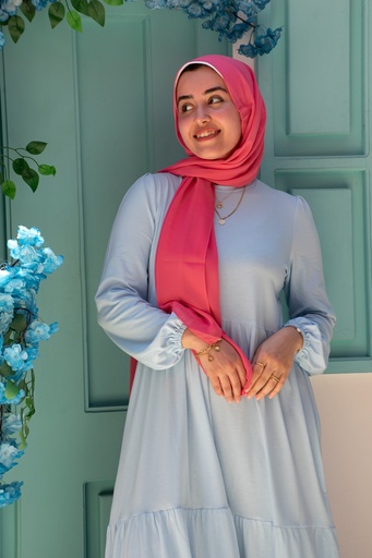 [Dress-3XL-Baby Blue] فستان قطن YANDA (لبني, 3XL)