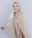 [cotton-1251] ايشارب قطن مطرز (بيج1)
