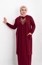 [cardigan-burgundy-2xl] كاردجان قطن YANDA (نبيتى, 2XL)