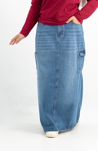 [skirt-Jeans-blue-42] جيب جينز كارجو YANDA (ازرق, 42)